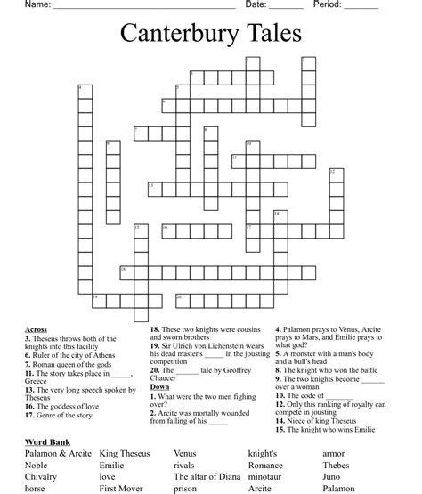 The crossword clue Inn of the Canterbury Tales. . Canterbury pens crossword